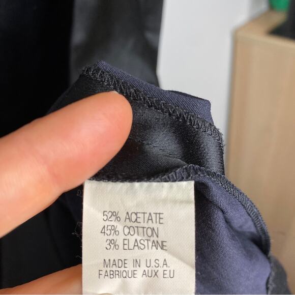 THEORY Sleeveless One Shoulder Mini Dress in Black Satin - Picture 4 of 8